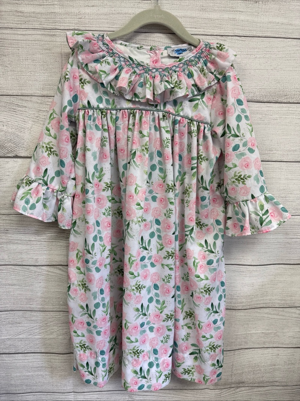 Emma Blake Smocks Pink Floral Dress Girls 7 Preppy Spring